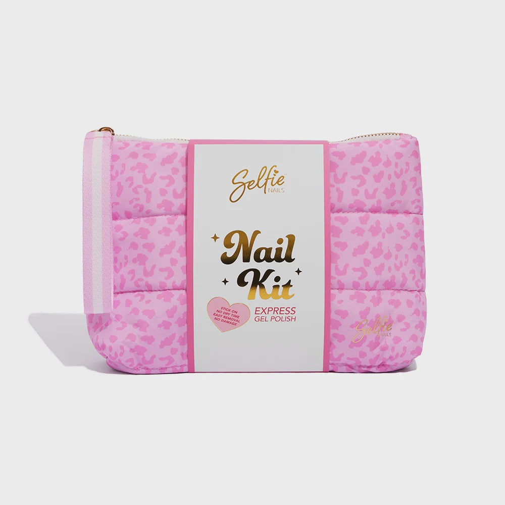 Selfie Nails Beauty Bag Nail Kit Leopard
