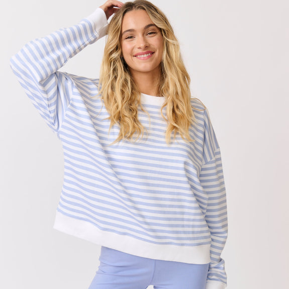 Ada Slim Pullover - Cornflower Stripe