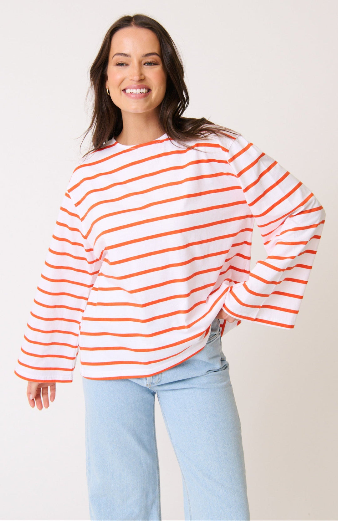 River L/S Top Mandarin Stripe