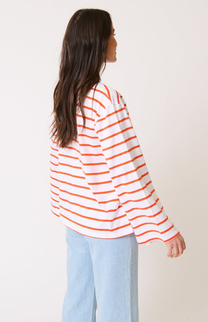River L/S Top Mandarin Stripe