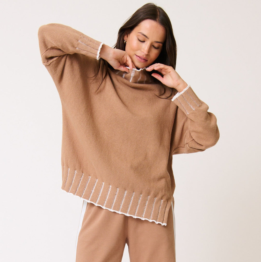 Romy Knit Sweater - Fawn Stripe