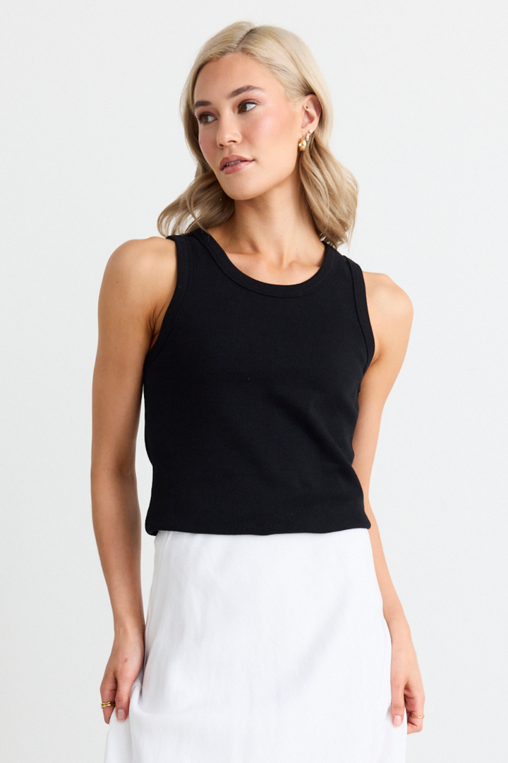 The Cobble Tank from RE:Union is a sleeveless stretchy rib knit tank that will fit snug and keep you cool all summer, available from www.thecollectivenz.com