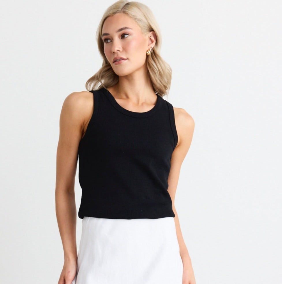 The Cobble Tank from RE:Union is a sleeveless stretchy rib knit tank that will fit snug and keep you cool all summer, available from www.thecollectivenz.com