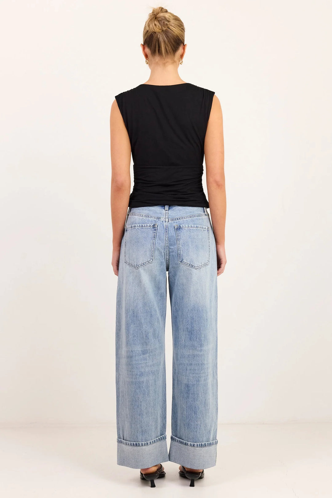 Among the Brave Emerge Washed Blue Turn-Up Straight Leg Jeans
