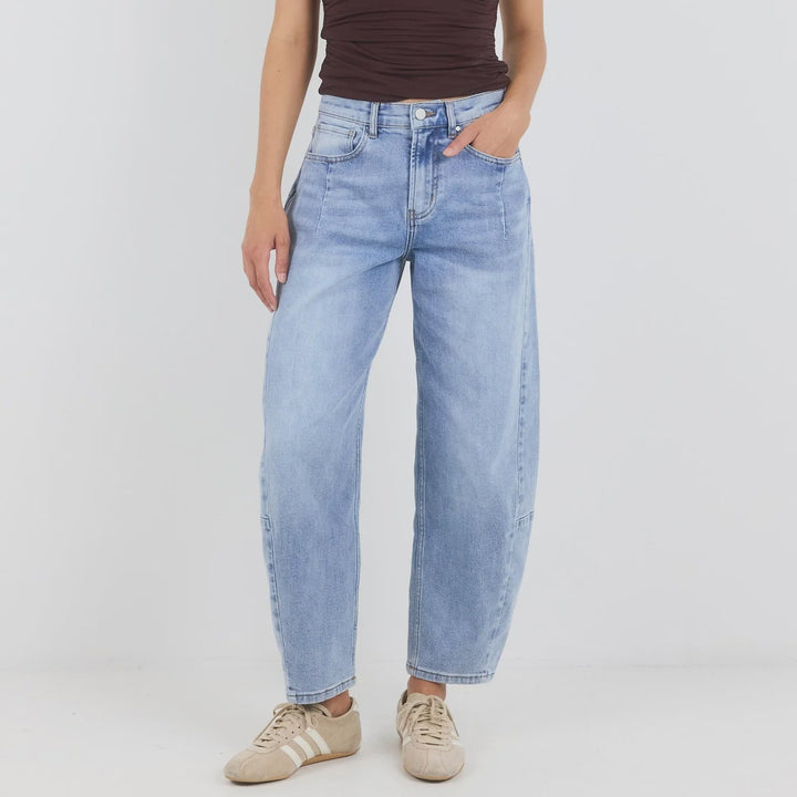 Graduate Light Blue Stretch Barrel Jeans