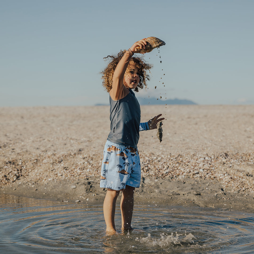 Crywolf blue lost island board shorts available from www.thecollectivenz.com
