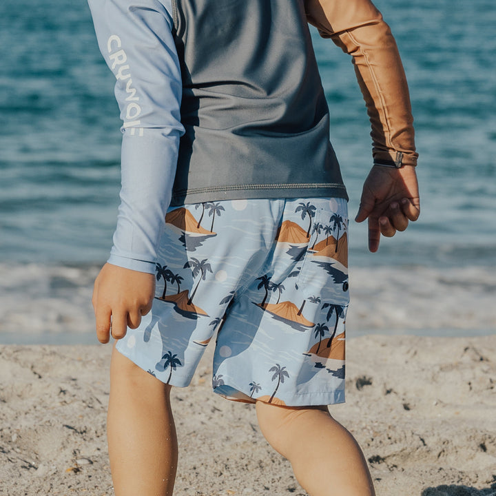 Crywolf blue lost island board shorts available from www.thecollectivenz.com