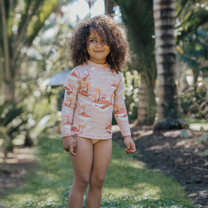 Crywolf sunset lost island rash vest available from www.thecollectivenz.com