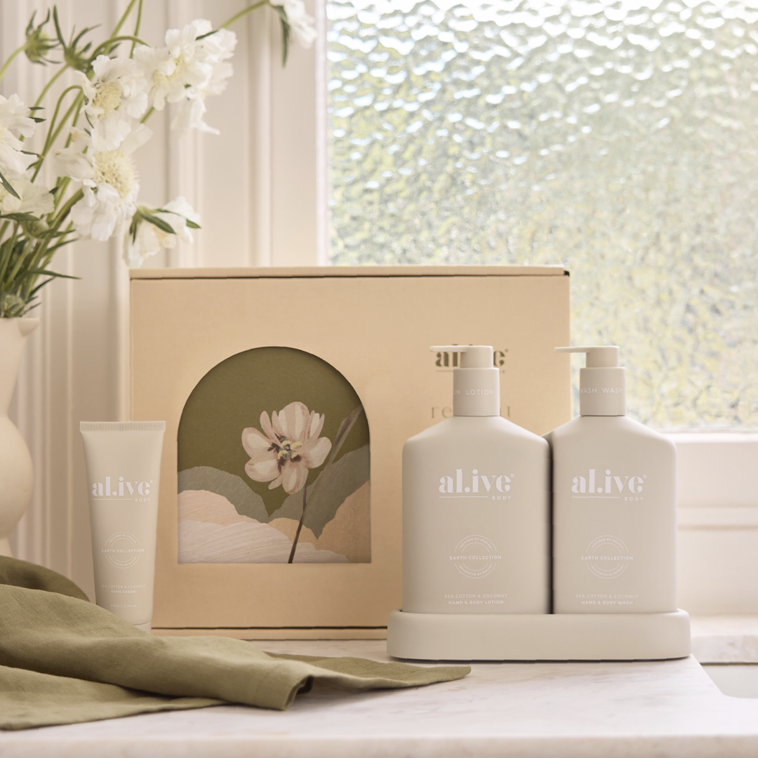 Refresh and hydrate your skin with our Sea Cotton & Coconut Wash and Lotion Duo, paired with our Hand Cream, a luxurious gift designed to cleanse, nourish, and moisturise. Available from www.thecollectivenz.com