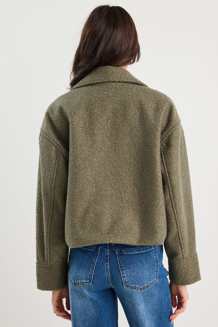 Dune Khaki Boucle Zip Front Jacket