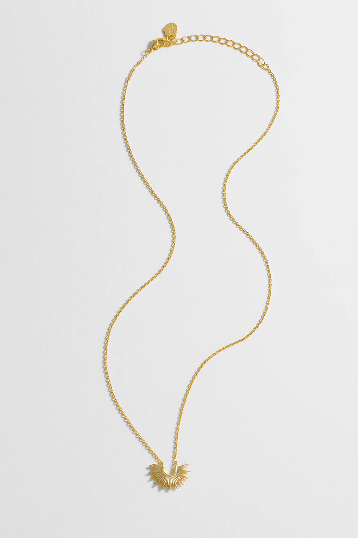 Half Sunburst Necklace - Gold Plated