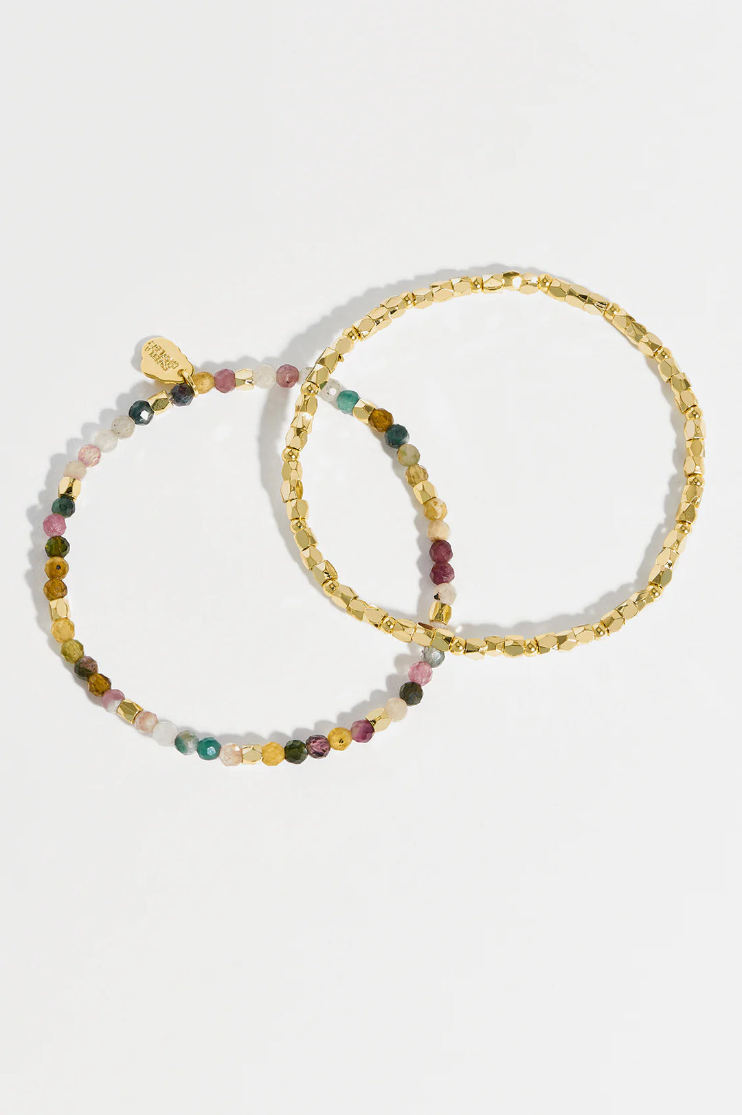 Coco Bead And Tourmaline Double Bracelet
