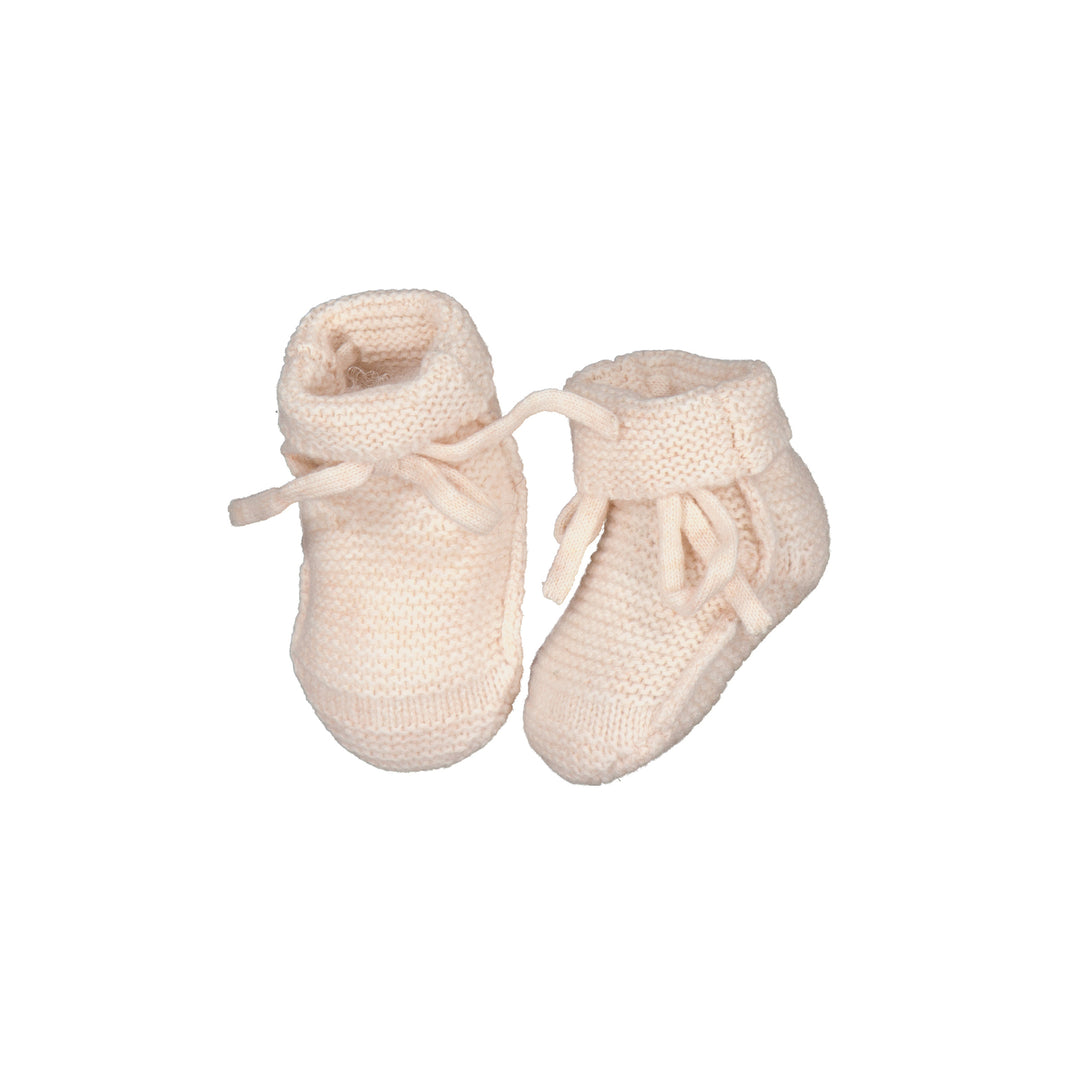 Baby Knit Booties - Ivory Blush / 0-3m