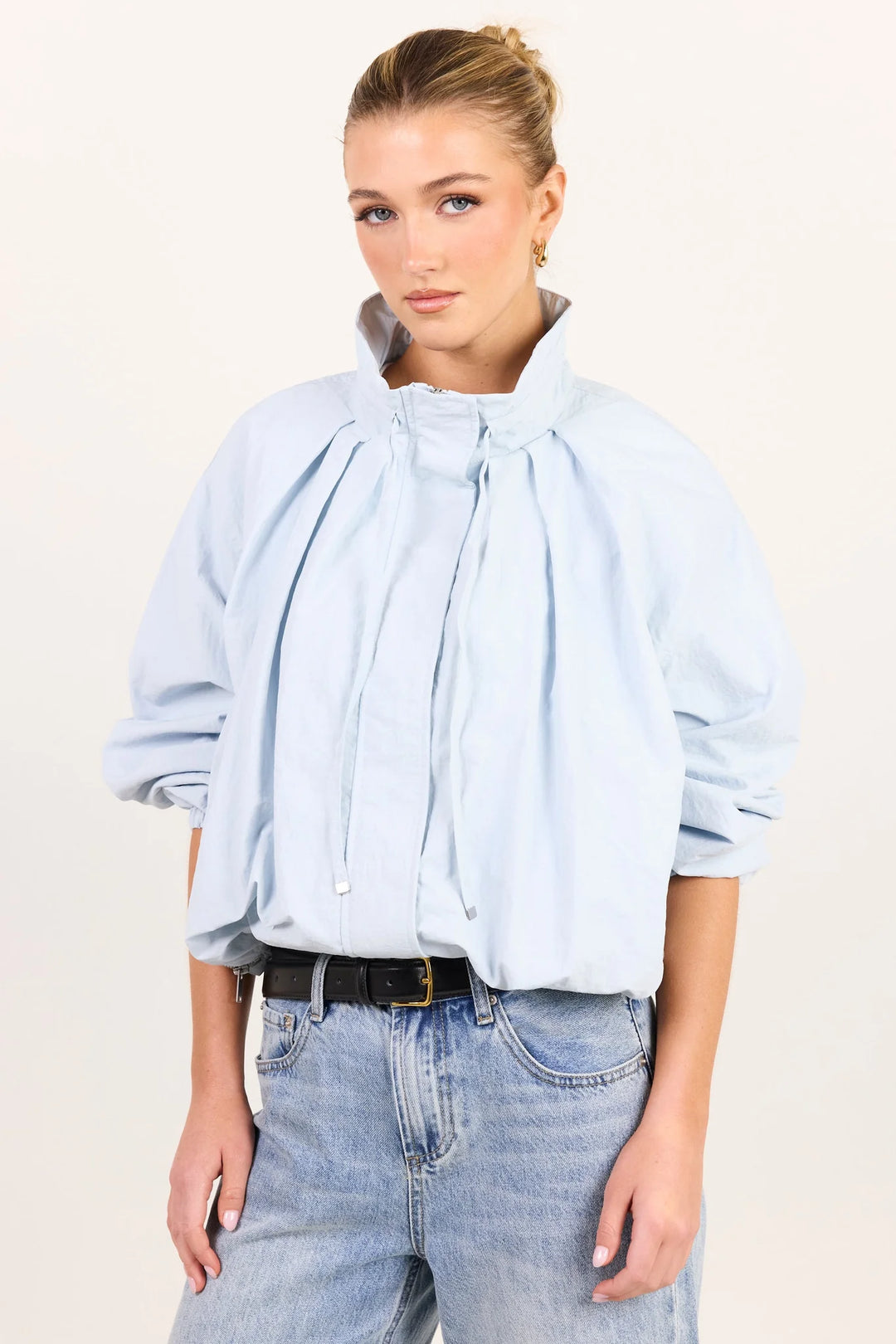 Element Ice Blue Funnel Neck Bomber Jacket | Stories Be Told