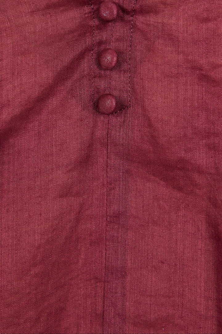 Expedition Burgundy Shirred Neck SS Top | Among The Brave