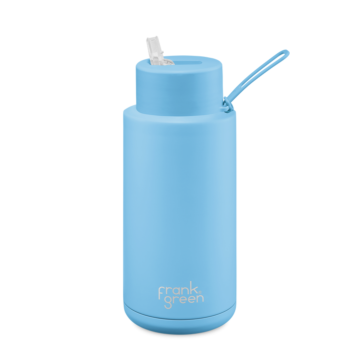 Frank Green sky blue 1 litre drink bottle available from www.thecollectivenz.com