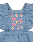 Embroidered Denim Romper