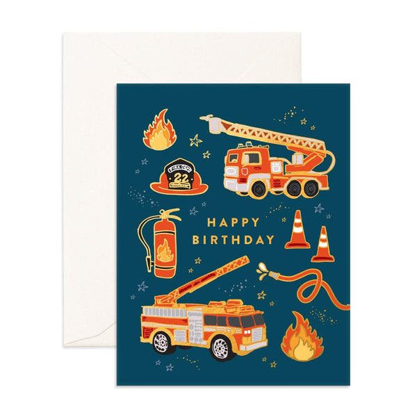 Happy Birthday / Fire Truck - Card