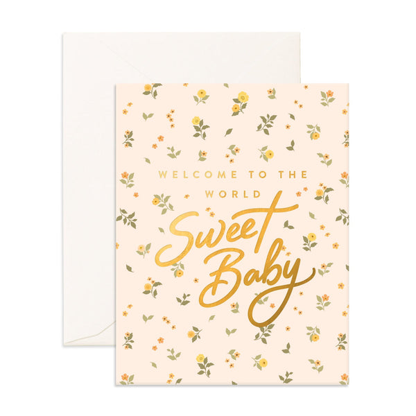 Welcome Sweet Baby / Broderie - Card