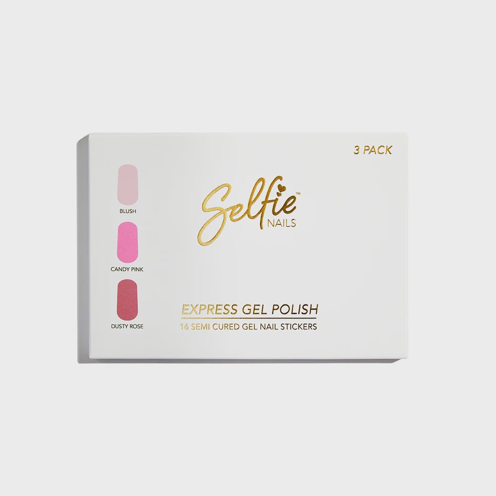 Express Gel polish | Blush, Candy Pink & Dusty Rose | Selfie nails