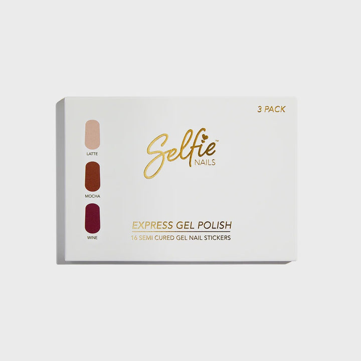 Express Gel polish | Latte, Mocha, Wine | Selfie nails