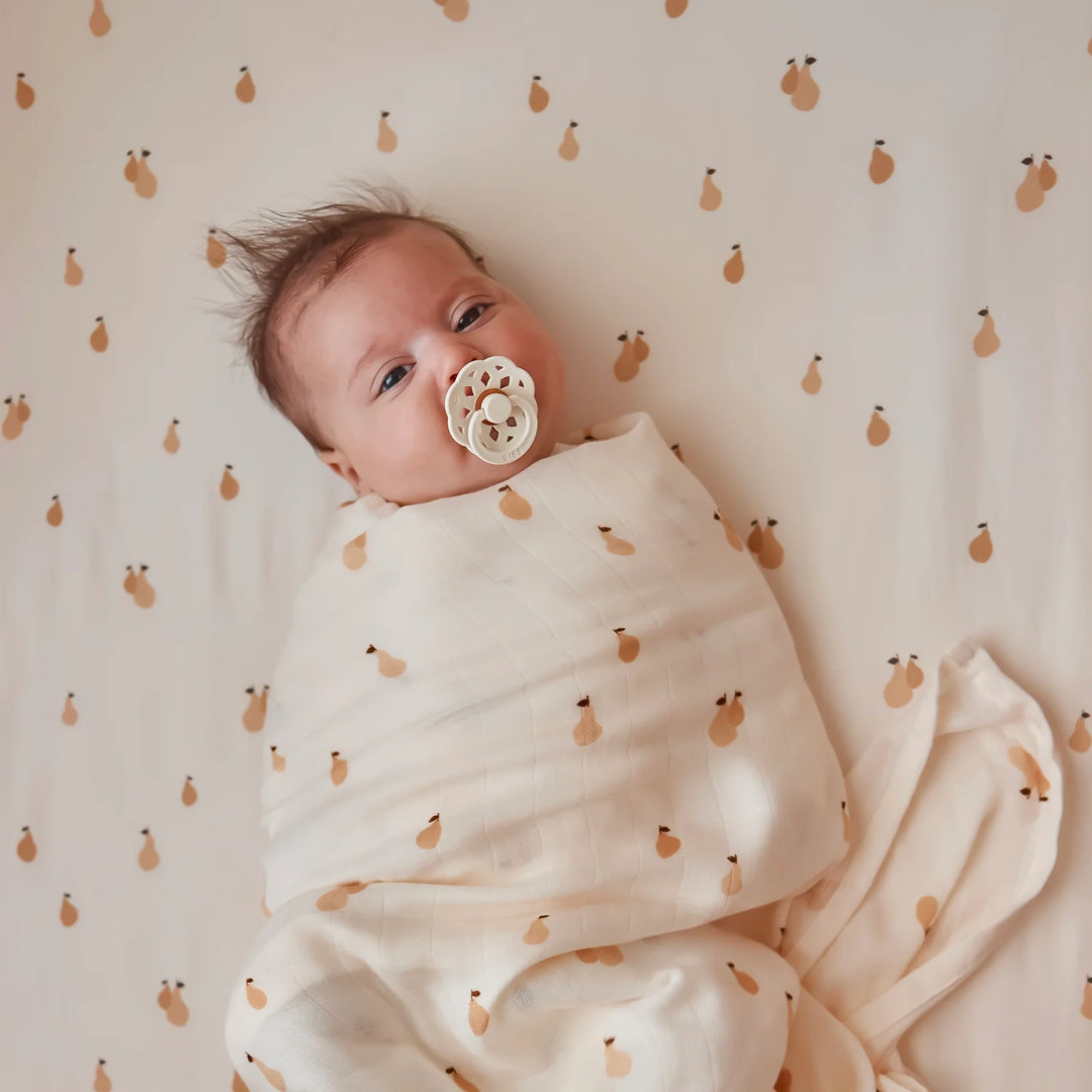 Golden Pears Fitted Bassinet Sheet/Change Pad Cover | Fox & Fallow