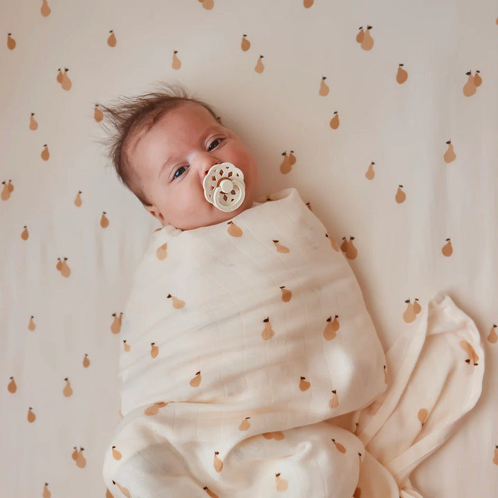 Golden Pears Fitted Bassinet Sheet/Change Pad Cover | Fox & Fallow