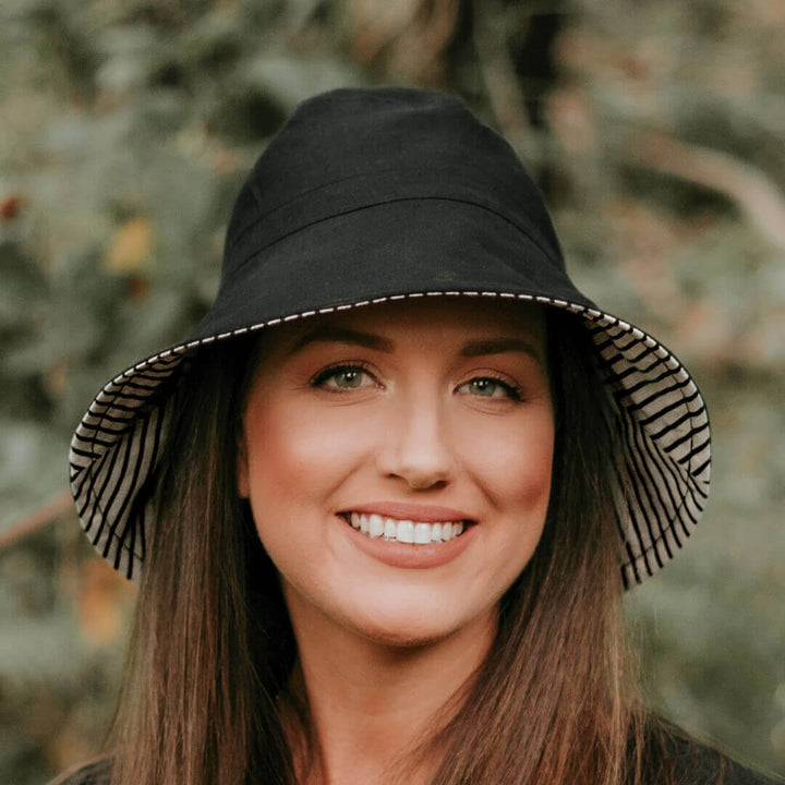Bedhead Vacationer Reversible Sun Hat - Bobbie / Ebony
