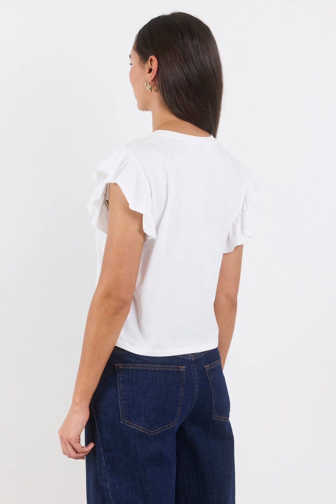 Hover Ivory Flutter Sleeve Tee | Ivy + Jack