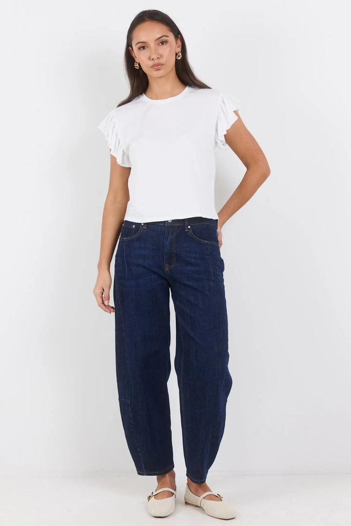 Hover Ivory Flutter Sleeve Tee | Ivy + Jack