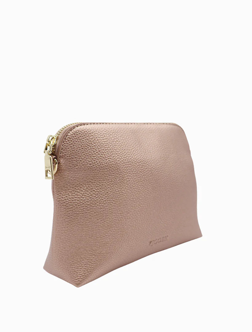 Our Hudson Cross Body Bag combines style and function with two removable straps: a classic PU strap with gold chain and a playful striped webbing strap. Available from www.thecollectivenz.com