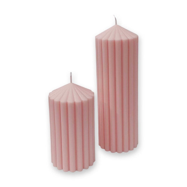 Blow my wick blush pillar candle available from www.thecollectivenz.com