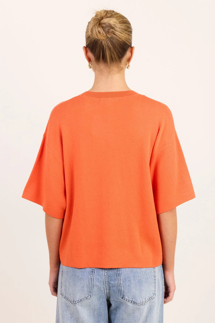 Stories Be Told Intrepid Blood Orange Relaxed Knit Tee