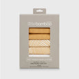 Pack of soft murlin wash cloths by little bamboo with packaging on a white background