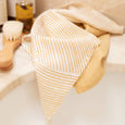 striped muslin washcloth