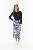 Milan Bias Cut Skirt - True Blue (LL2642-16)