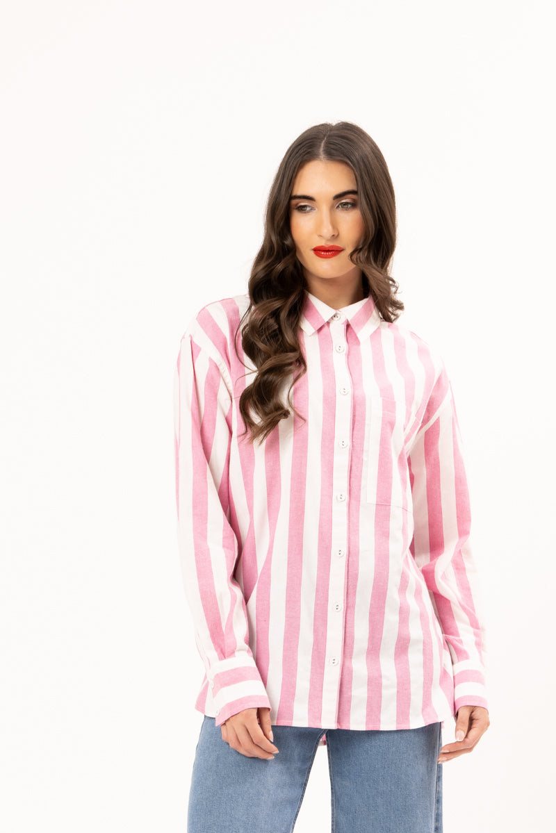 Essential Shirt - Pink Stripe (LL3666-3)