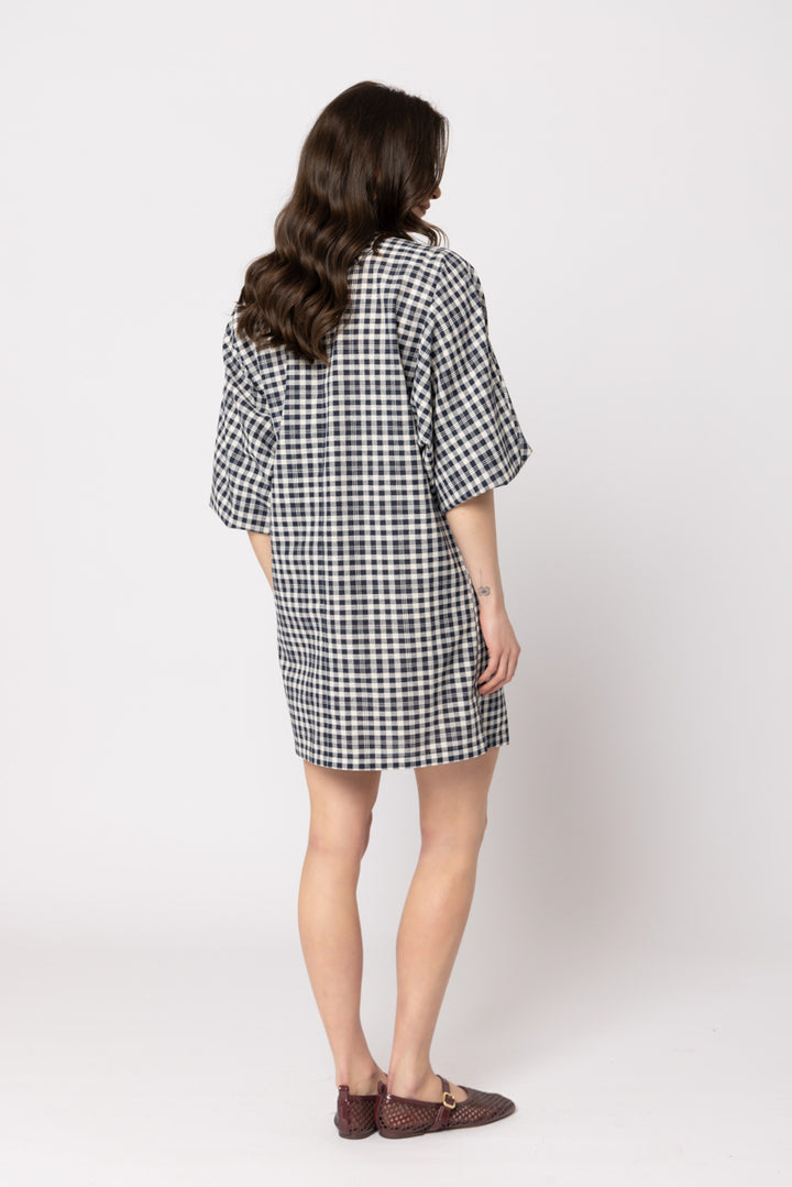 Batwing Dress Ink Check | Leila + Luca