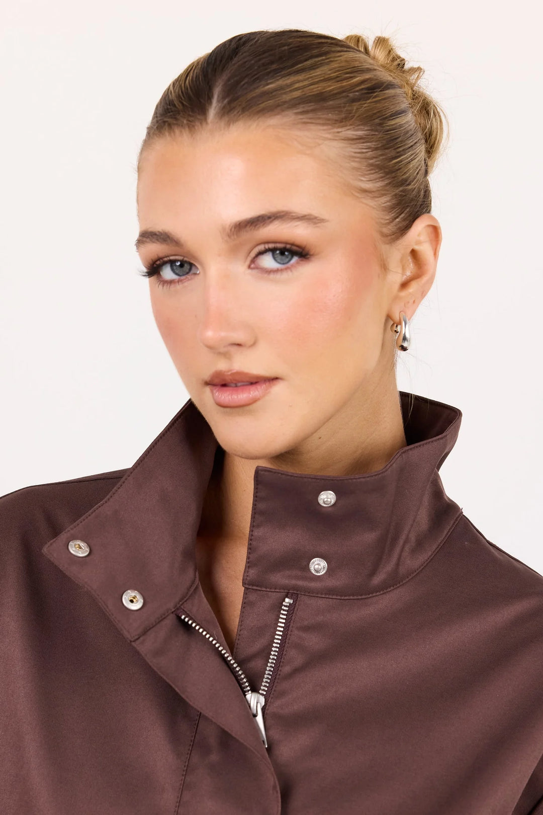 Landscape Chocolate Funnel Neck Track Jacket | Among The Brave