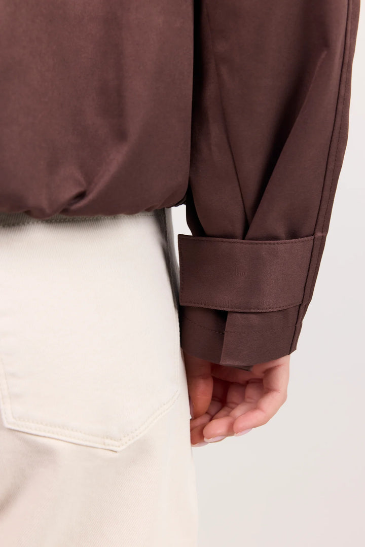 Landscape Chocolate Funnel Neck Track Jacket | Among The Brave