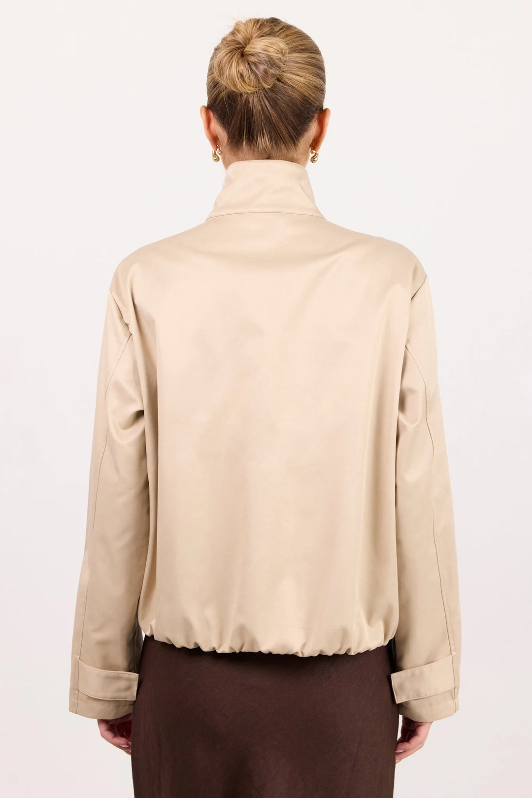 Landscape Taupe Funnel Neck Track Jacket | Among The Brave