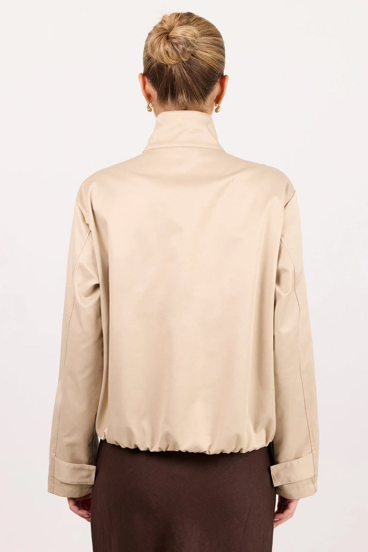 Landscape Taupe Funnel Neck Track Jacket | Among The Brave