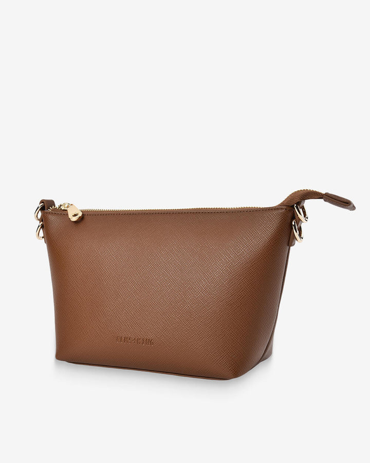 Elms & King Leyton Xbody Bag - Tan Saffiano