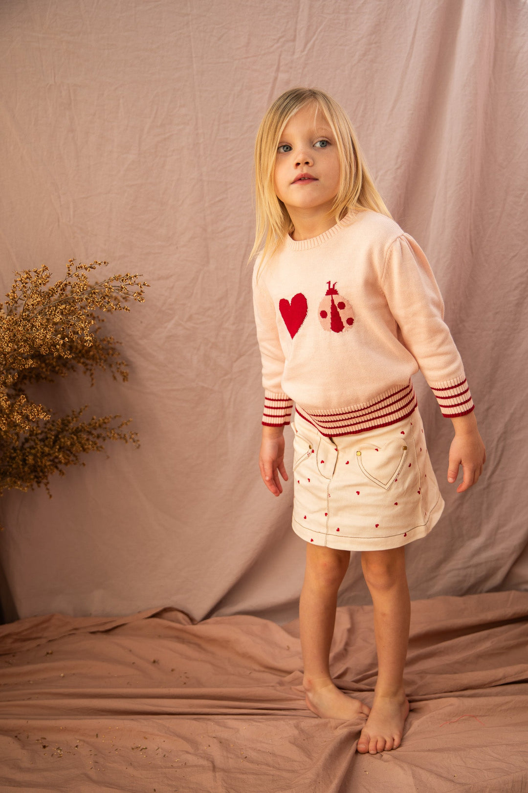 Little Ladybug Jumper-Piggy Pink