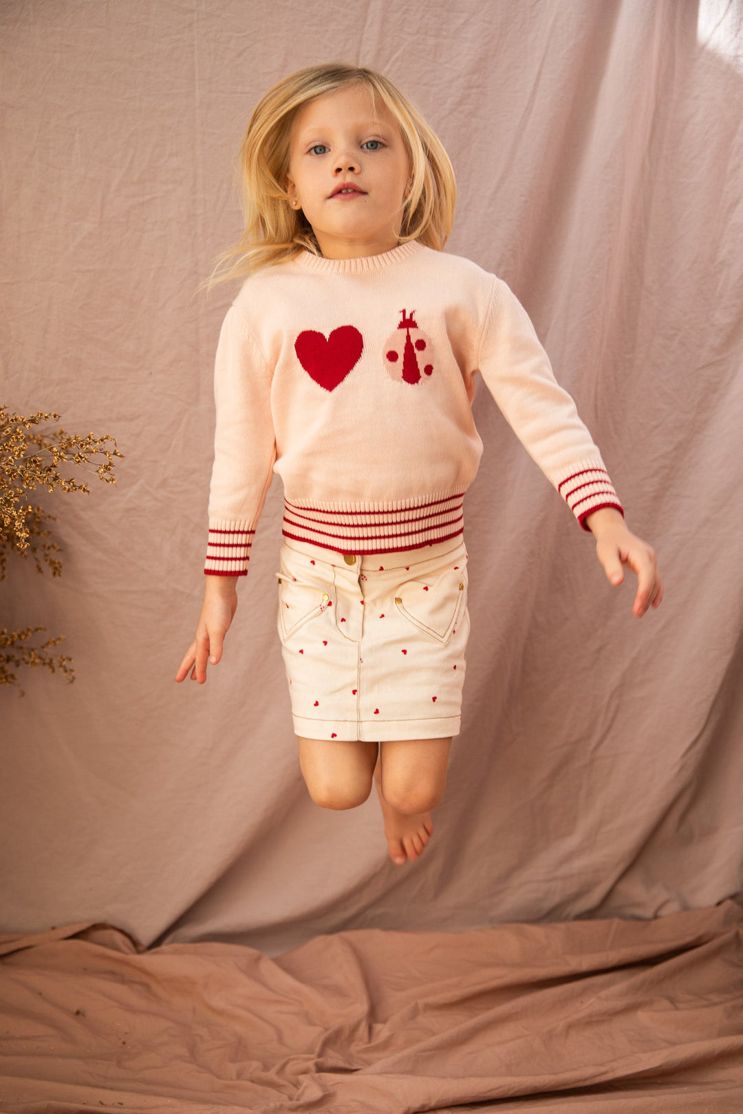 Little Ladybug Jumper-Piggy Pink