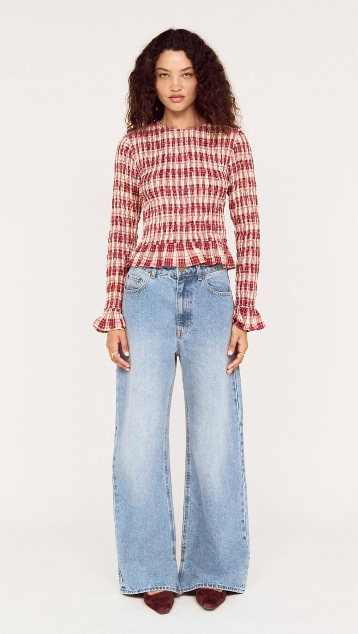 Anouk Shirred Top - Wine Check