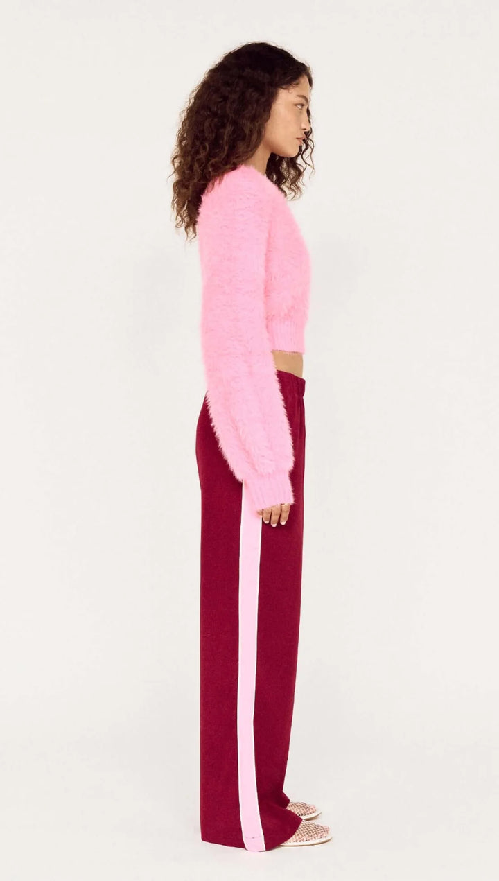 Vesper Casual Pant - Wine/ Pop Pink