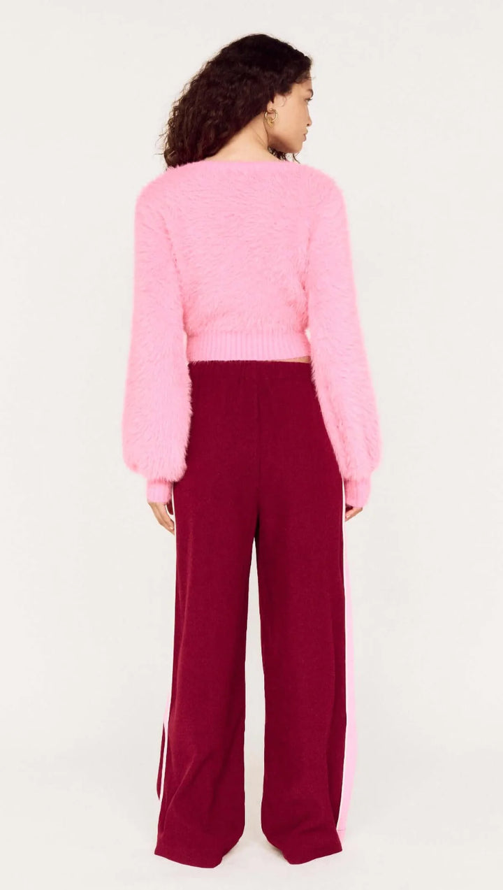 Vesper Casual Pant - Wine/ Pop Pink