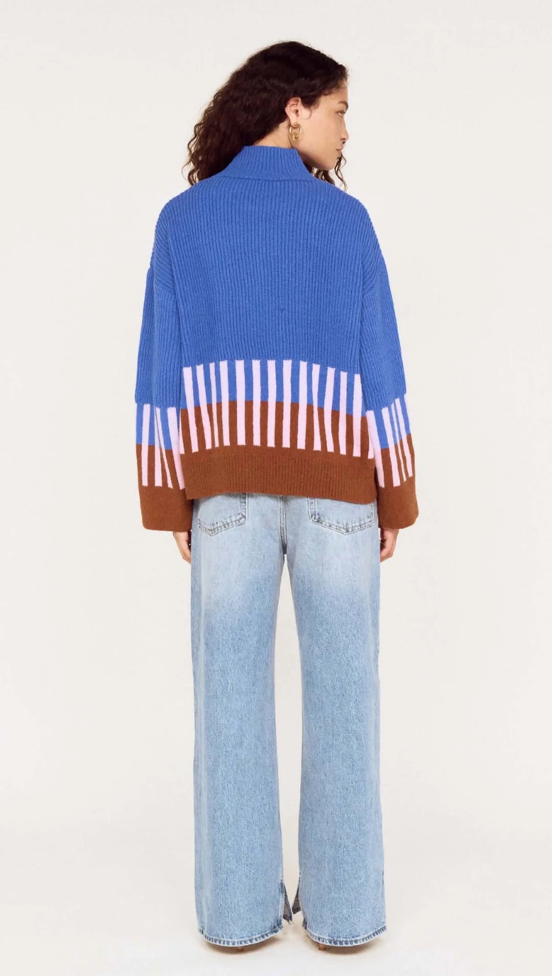 Kaia Intarsia knit - Cobalt Multi