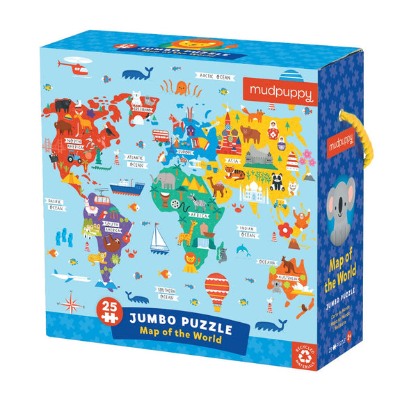 Mudpuppy jumbo world puzzle available from www.thecollectivenz.com
